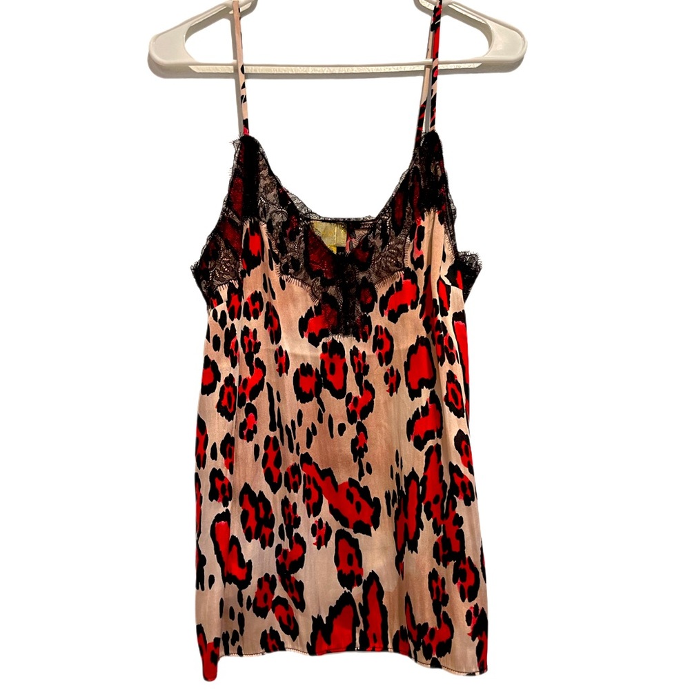 H&M Tops | H&M Red, Pink and Black Leopard Print Top | Color: Black/Red/Pink